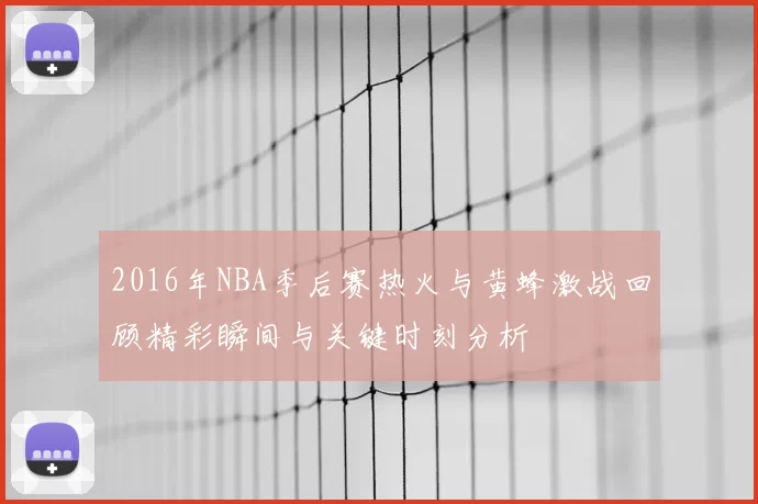 2016年NBA季后赛热火与黄蜂激战回顾精彩瞬间与关键时刻分析