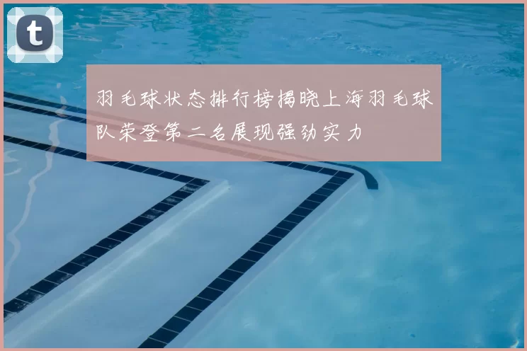 羽毛球状态排行榜揭晓上海羽毛球队荣登第二名展现强劲实力